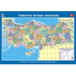 Türkiye Siyasi Dilsiz Çıtalı Ders Haritası 70x100cm