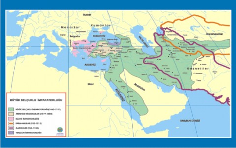 Büyük Selçuklu İmparatorluğu Tarih Dersi Haritası