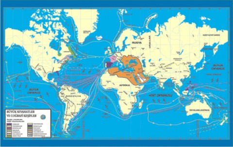 Büyük Seyahatler ve Coğrafi Keşifler Tarih Haritası