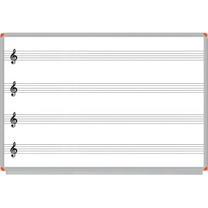 Çizgili Yazı Tahtaları-Müzik Yazı Tahtası Beyaz 120x140 cm